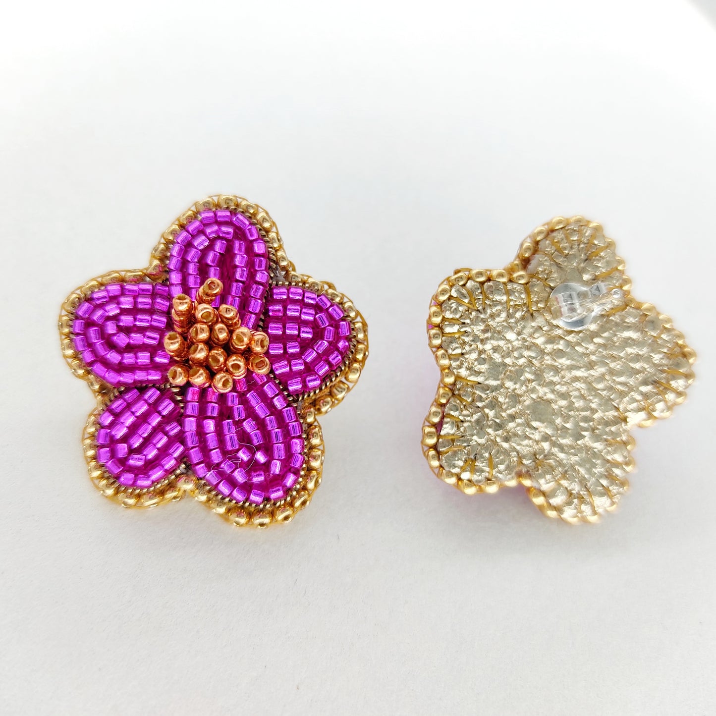 Boucles d'oreilles Sakura fucsia