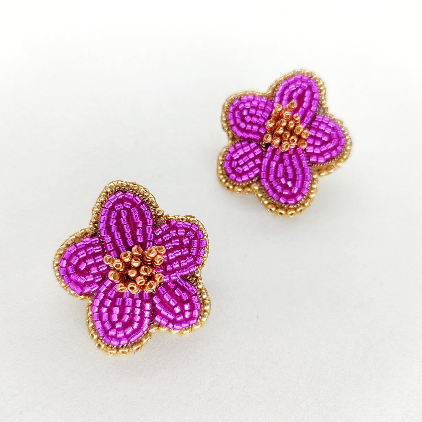 Boucles d'oreilles Sakura fucsia