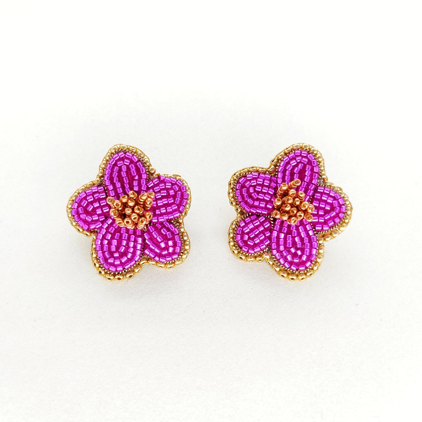 Boucles d'oreilles Sakura fucsia